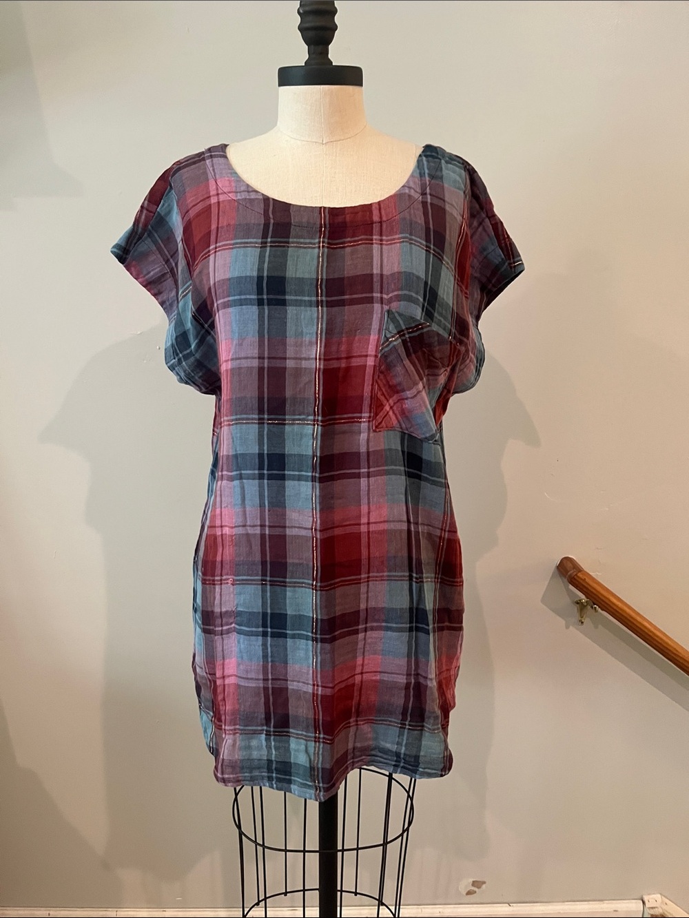 Anthropologie Akemi + Kim plaid tunic L